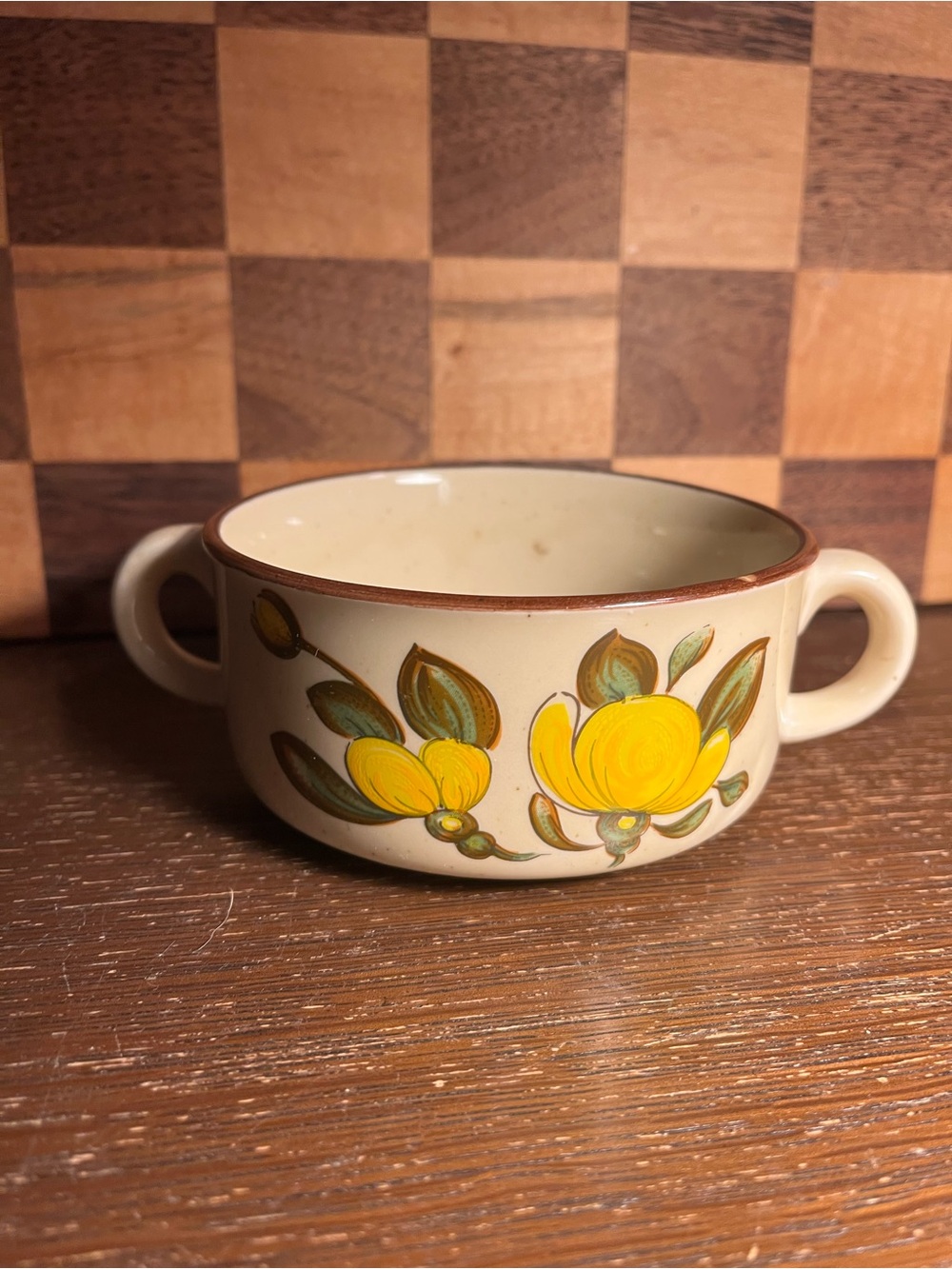 Home and Haven Yellow Floral Double Handled Mug